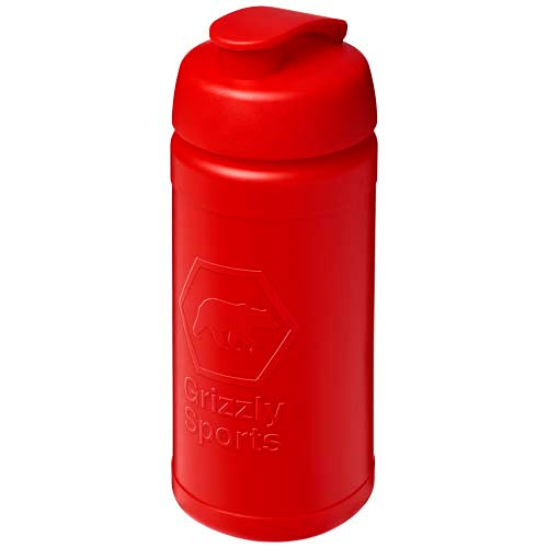 Rote 500 ml Baseline Sportflasche mit Klappdeckel, individuell gestaltbar, Signalshop.de Werbeartikel.