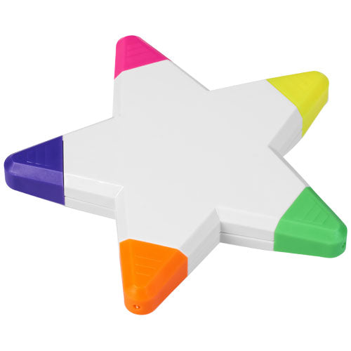 Solvig Stern Marker, weißer star-Textmarker, individuell bedruckbar, Signalshop.de Werbeartikel, Werbegeschenke.