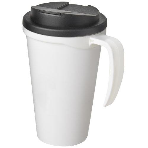 Weißer Americano® Grande 350 ml Isolierbecher mit schwarzem Schraubverschluss, individuell bedruckbar, Signalshop.de Werbeartikel.
