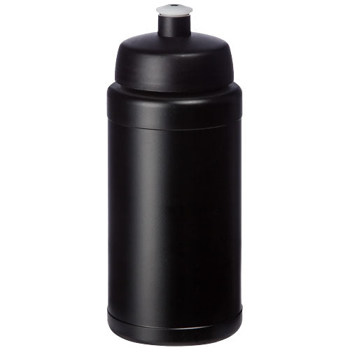 Schwarze recycelte Sportflasche 500 ml von Signalshop.de, individuell bedruckbar, Werbeartikel-Giveaway.