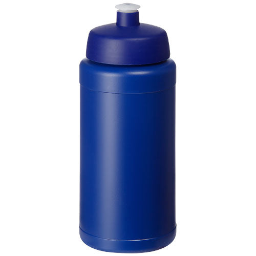 Blaue recycelte Sportflasche 500 ml von Signalshop.de, individuell bedruckbar, ideal als Werbeartikel und Giveaway.