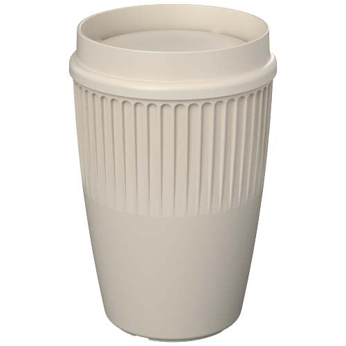 Beiger Cirrus 350 ml Becher mit 360°-Deckel, individuell gestaltbar, bei Signalshop.de als Werbeartikel.