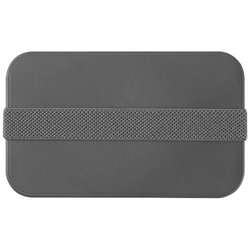 Graue MIYO Lunchbox aus Kunststoff, nachhaltig, individuell gestaltbar mit Logo, Signalshop.de Werbeartikel.