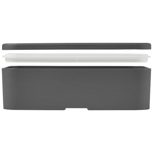 MIYO Lunchbox in Grau, nachhaltig, individuell bedruckbar, erhältlich bei Signalshop.de, Werbeartikel, Werbegeschenke.