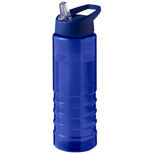 Blaue 750 ml Sportflasche aus recyceltem Material mit Stülpdeckel, individuell bei Signalshop.de als Werbeartikel gestaltbar.