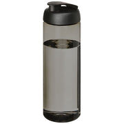 Transparente Sportflasche H2O Active® Eco Vibe mit schwarzem Klappdeckel, Signalshop.de Werbeartikel.