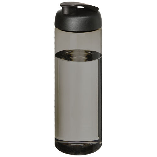 Transparente Sportflasche H2O Active® Eco Vibe mit schwarzem Klappdeckel, Signalshop.de Werbeartikel.
