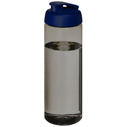Signalshop.de H2O Active® Eco Vibe 850 ml Sportflasche aus recyceltem Material mit blauem Klappdeckel, individuell bedruckbar, ideal als Werbeartikel und Giveaway.
