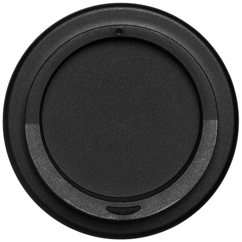 Schwarzer Brite-Americano® Recycled 350 ml Isolierbecher, individuell gestaltbar, Signalshop.de Werbeartikel.
