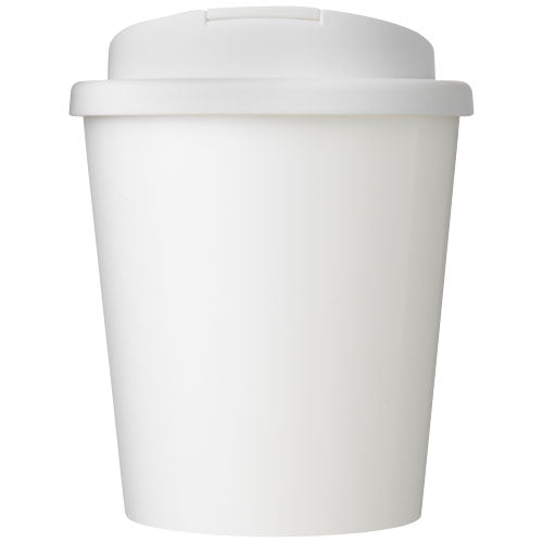 Weißer Brite-Americano Isolierbecher, 250 ml, aus recyceltem Material, individuell mit Logo bedruckbar, Signalshop.de Werbeartikel.