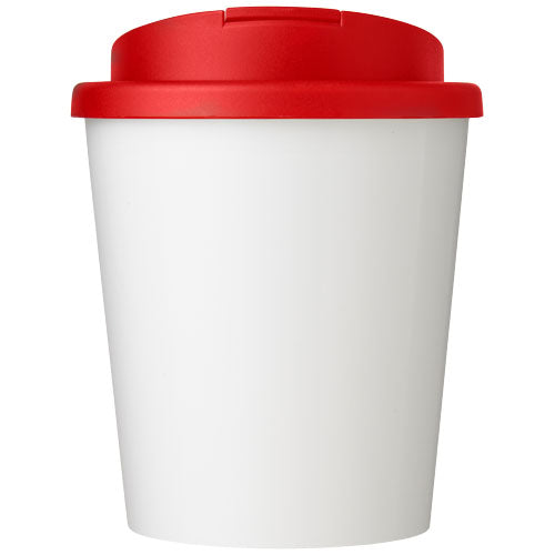 Brite-Americano Espresso Eco Isolierbecher, weiß mit rotem Deckel, individuell bedruckbar, Signalshop.de Werbeartikel.