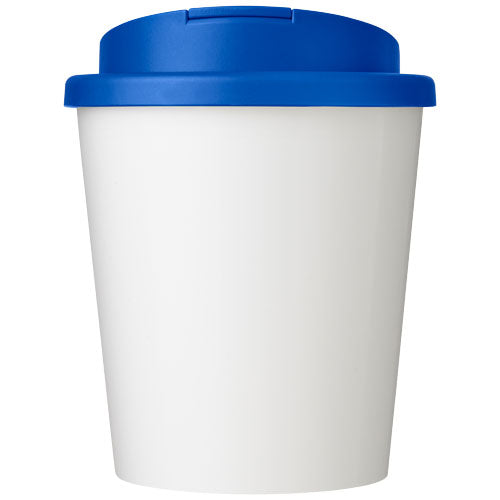 Brite-Americano Espresso Eco Isolierbecher 250 ml, wei
fer K�0b�08rper, blauer Deckel, individuell bedruckbar, Signalshop.de Werbeartikel.