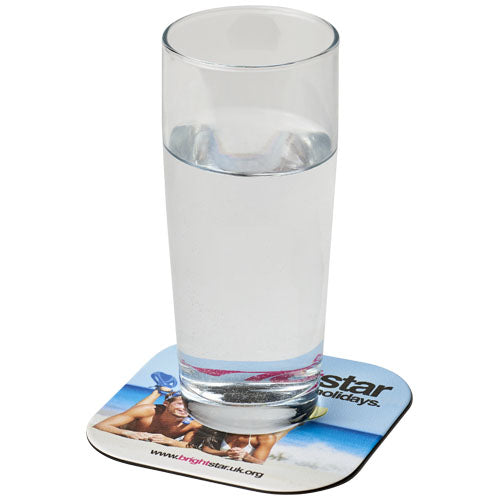 Brite-Mat® quadratischer Untersetzer aus recyceltem Kunststoff mit Logo bedruckt, erhältlich bei Signalshop.de. Werbeartikel, Werbegeschenke, Werbemittel, Giveaway.