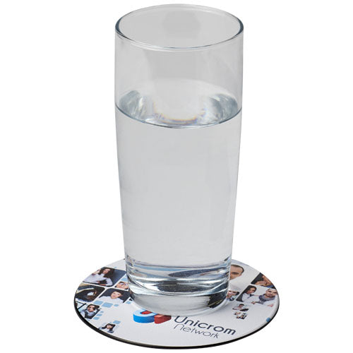 Runder Brite-Mat® Untersetzer aus recyceltem Kunststoff, individuell bedruckt mit Logo, Signalshop.de Werbeartikel.