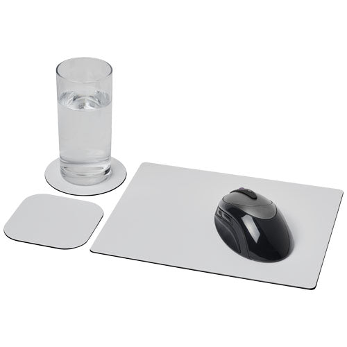 Brite-Mat4 Mauspad- und Untersetzer-Set aus recyceltem Material, quadratisch, individuell gestaltbar bei Signalshop.de. Werbeartikel, Werbegeschenke, Werbemittel, Giveaway.