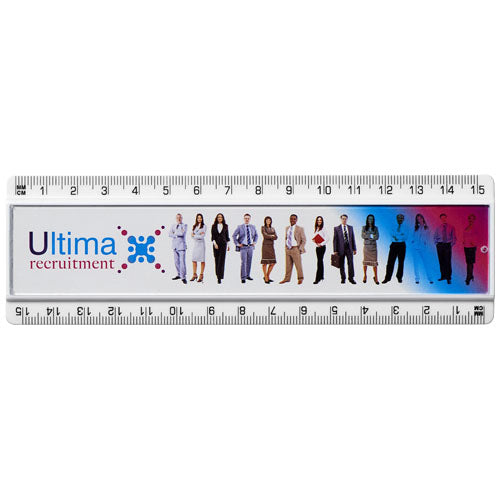 Ellison 15 cm Kunststofflineal mit Einschubpapier, individuell gestaltbar, Signalshop.de Werbeartikel