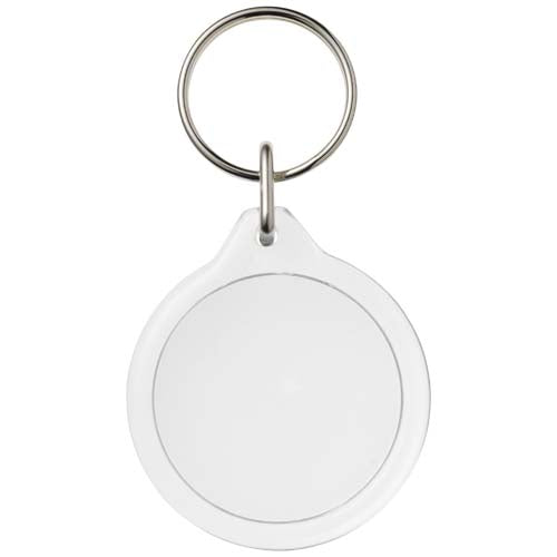 Runder, transparenter Schlüsselanhänger Orb I7 von Signalshop.de, individuell gestaltbar, Werbeartikel, Werbegeschenke.