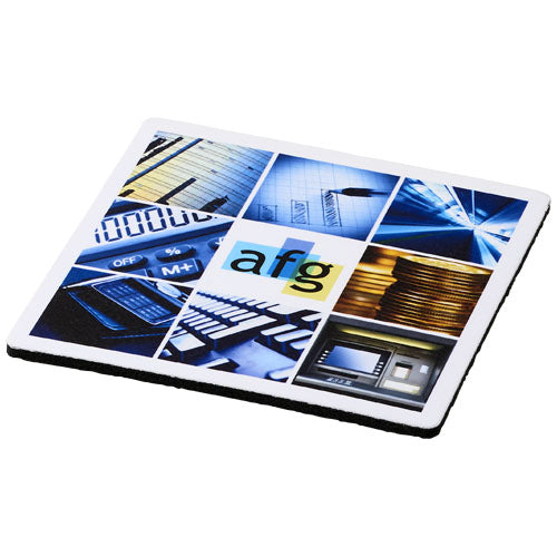 Q-Mat® quadratischer Untersetzer aus Schaumstoff mit Logo, individualisierbar, erhältlich bei Signalshop.de für Werbeartikel, Werbegeschenke, Werbemittel, Giveaway.