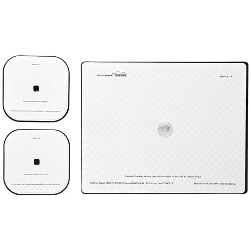 Brite-Mat4 Mousepad- und Untersetzer-Set, quadratisch, recycelt, individuell bedruckbar bei Signalshop.de, Werbeartikel, Werbegeschenke, Werbemittel, Giveaway.