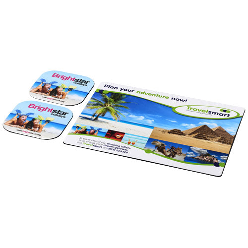 Brite-Mat® Mousepad- und Untersetzer-Set, individuell bedruckt, Signalshop.de Werbeartikel, Werbegeschenke.