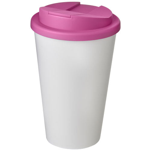 Wei
er Americano�0ae 350 ml Isolierbecher mit rosa Schraubverschluss, individuell bedruckbar, Signalshop.de Werbeartikel.