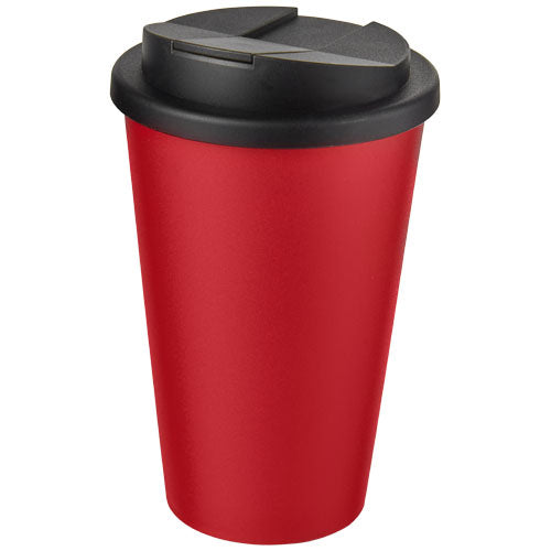 Roter Americano® 350 ml Isolierbecher mit schwarzem Schraubverschluss, individuell bedruckbar, Signalshop.de Werbeartikel.