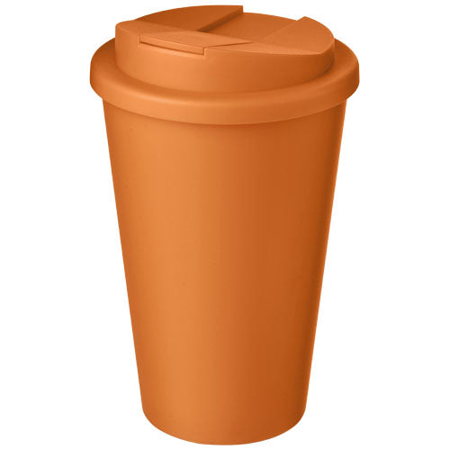 Orangefarbener Americano® 350 ml Isolierbecher mit auslaufsicherem Schraubverschluss, individuell bedruckbar, Signalshop.de Werbeartikel.