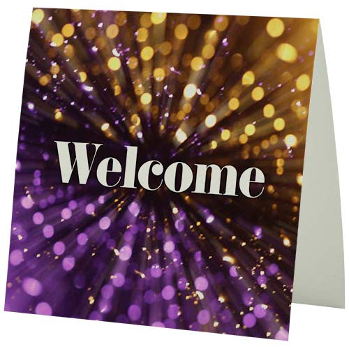 Herald quadratische Grußkarte mit "Welcome"-Aufdruck, individuell gestaltbar, Signalshop.de Werbeartikel.