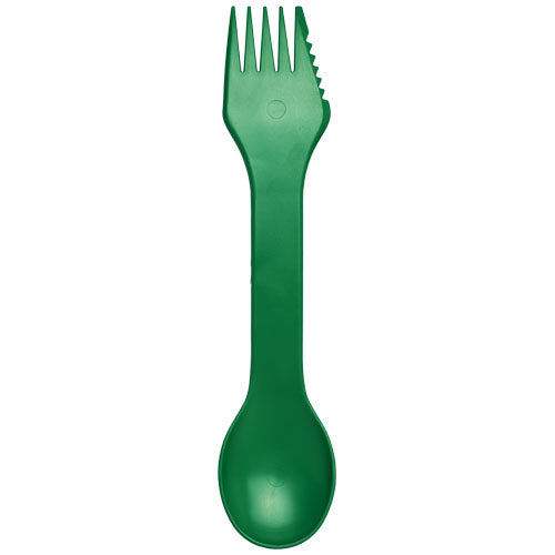 Grüner Epsy 3-in-1 Löffel, Gabel und Messer aus Kunststoff, individuell bedruckbar, Werbeartikel auf Signalshop.de.
