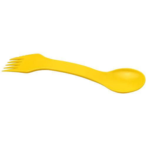 Gelber Epsy 3-in-1 Gabel-Löffel aus Kunststoff, ideal für Camping und Outdoor, individuell bedruckbar, Signalshop.de Werbegeschenke.