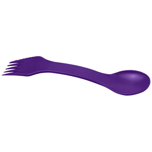 Epsy 3-in-1 Gabel-Löffel-Messer in Lila, individualisierbar mit Logo, ideal für Camping. Signalshop.de Werbeartikel.
