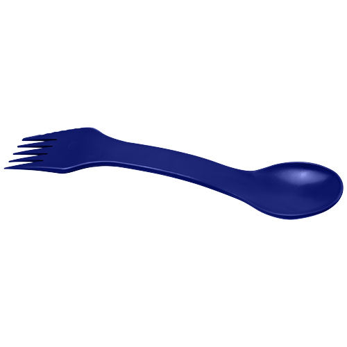Epsy 3-in-1 blauer Gabel-Löffel aus Kunststoff, individuell bedruckbar, ideal für Camping und Outdoor bei Signalshop.de Werbeartikel.