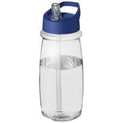 Transparente Sportflasche H2O Active® 600 ml mit blauem Deckel, individuell mit Logo bei Signalshop.de bedruckbar. Werbeartikel, Werbegeschenke, Werbemittel, Giveaway.