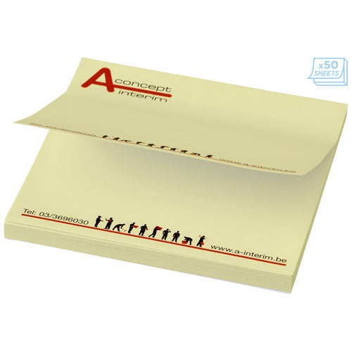 Sticky-Mate® Haftnotizen 75x75 mm, gelb, individuell bedruckt, ideal als Werbeartikel von Signalshop.de.