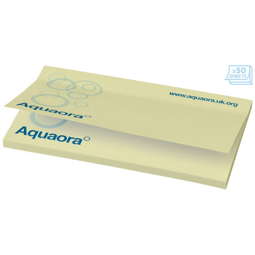 Sticky-Mate® Haftnotizen 127x75 mm, gelb, individuell bedruckt, Werbeartikel von Signalshop.de.