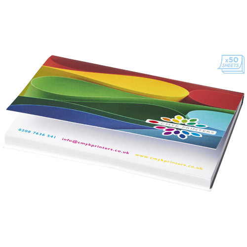 Sticky-Mate Haftnotizen A7, buntes Cover, individuell bedruckbar, FSC-zertifiziert, 100x75mm.