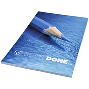 A5 Notizblock mit blauem Umschlag, individuell bedruckbar, Signalshop.de Werbeartikel Giveaway