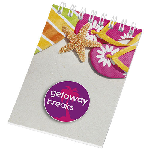Desk-Mate® A7 Notizbuch mit Spiralbindung, individuell bedruckt, FSC-zertifiziert, Werbeartikel bei Signalshop.de.