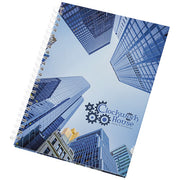 Wiro A5 Notizblock mit Spiralbindung und bedrucktem Hardcover, ideal als Werbeartikel von Signalshop.de.