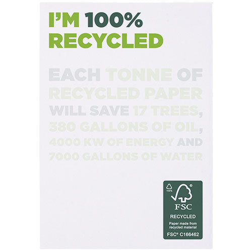 Desk-Mate® A7 recycelter Notizblock aus FSC-Papier, individuell mit Logo bedruckbar. Signalshop.de Werbeartikel.