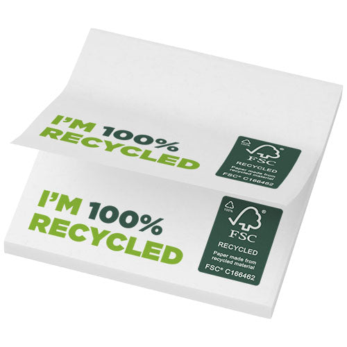 Recycelte Sticky-Mate® Haftnotizen 75x75 mm mit Logo bedruckt, FSC-zertifiziert, Signalshop.de Werbeartikel.