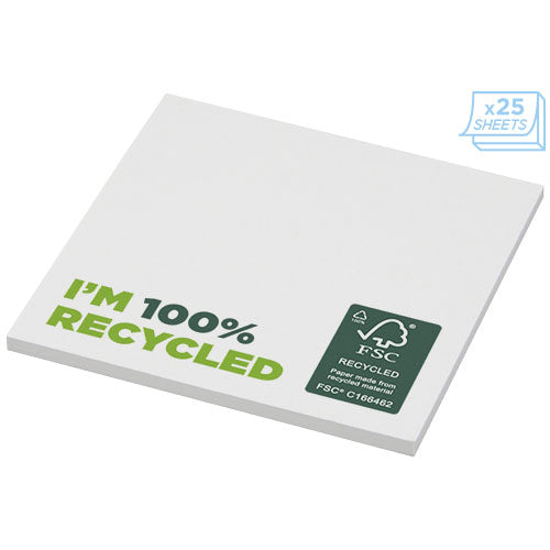 Sticky-Mate® recycelte Haftnotizen 75x75mm in Weiß, individuell mit Logo bedruckbar, Signalshop.de Werbeartikel