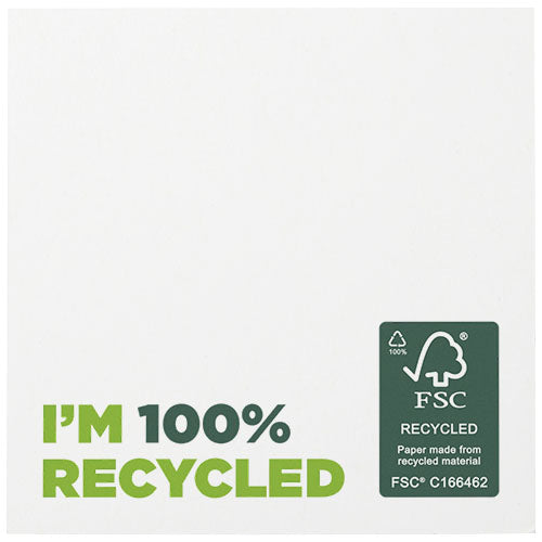 Recycelte Sticky-Mate Haftnotizen 75x75 mm, bedruckbar mit Logo, Signalshop.de Werbeartikel, FSC-zertifiziert.