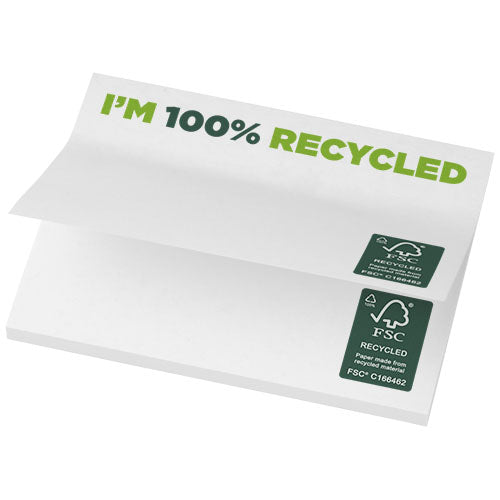 Sticky-Mate® recycelte Haftnotizen, weiß, 100x75 mm, individuell bedruckbar, Signalshop.de Werbeartikel