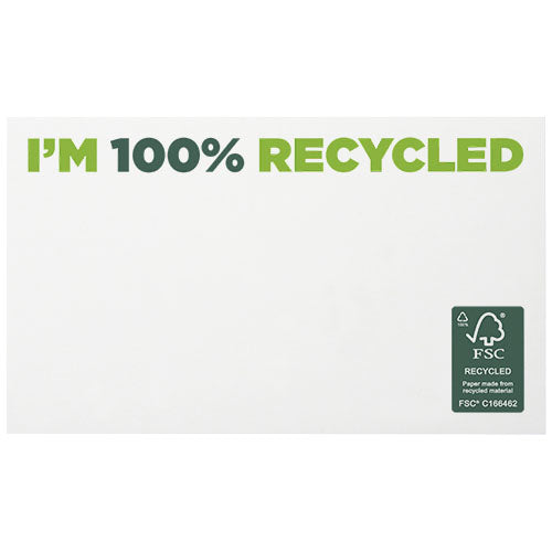 Recycelte Haftnotizen 127x75mm mit FSC-Logo, individuell bedruckbar, Signalshop.de Werbeartikel.