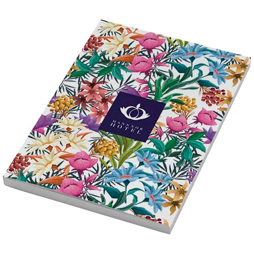 Novella Austen A5 Softcover Notizbuch mit buntem Blumenmuster, 100 Blatt, ideal für Notizen und kreative Ideen.