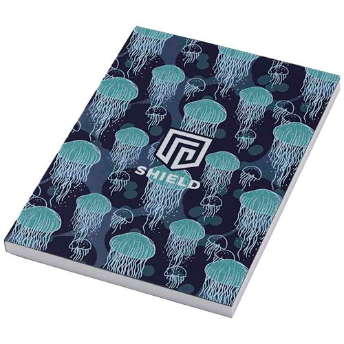 Novella Austen A5 Softcover Notizbuch mit Quallenmuster, individuell bedruckt bei Signalshop.de, Werbeartikel.