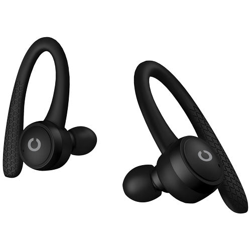 Schwarze Prixton TWS160S Bluetooth-Ohrhörer, kabellos, individuell bedruckbar, bei Signalshop.de als Werbeartikel.