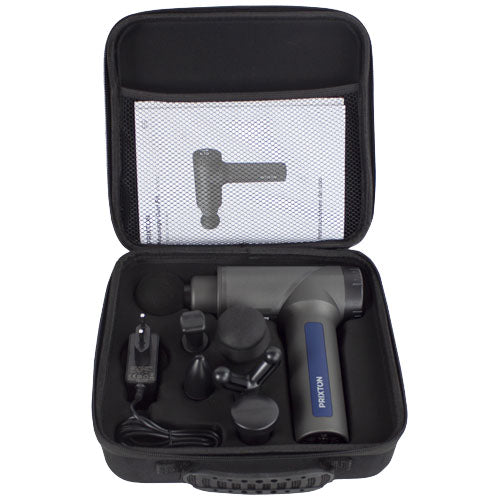 Prixton MGF100 Massagepistole in Tasche, individuell gestaltbar, Signalshop.de Werbeartikel, Fitness, Therapie.