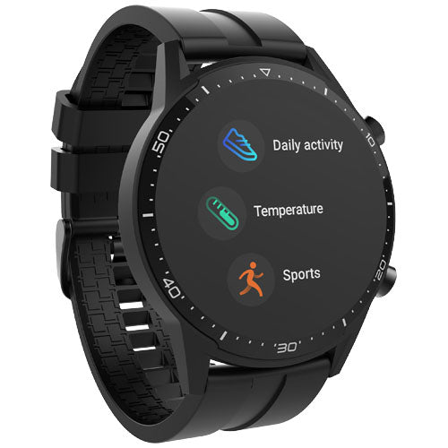 Prixton SWB26T Smartwatch in Schwarz, individuell gestaltbar, ideal als Werbeartikel von Signalshop.de.